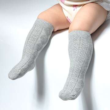 EPEIUS Unisex-Baby Knee High Socks for 3-12 Months