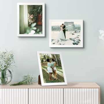 Golden State Art 8x10 Picture Frames – Set of 8, Sleek Design