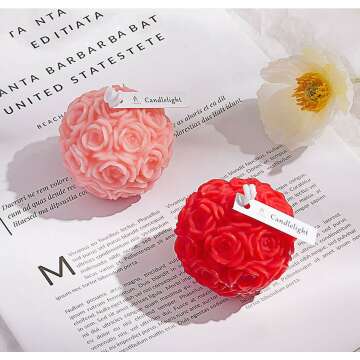 Aesthetic Rose Flower Candle for Stress Relief & Gift