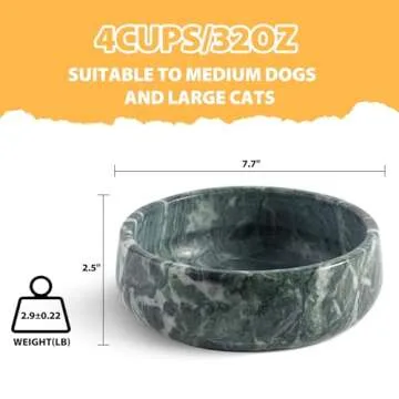 Elegant Karibiber Natural Marble Dog Bowl for Pets