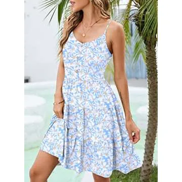 YATHON Casual Summer Tiered Sundress for Women