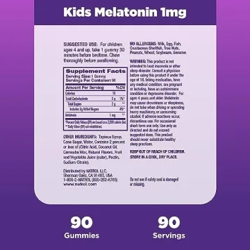 Natrol Kids Melatonin 1mg Gummies for Gentle Sleep Aid
