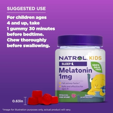 Natrol Kids Melatonin 1mg Gummies for Gentle Sleep Aid