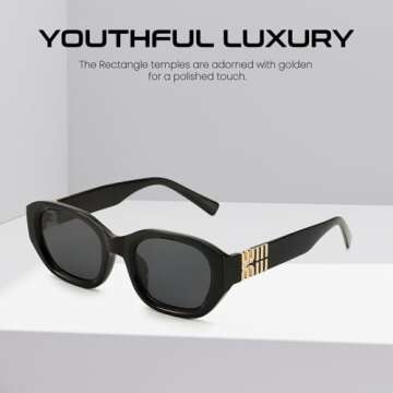 DreamCalf Retro Sunglasses for Women Trendy Rectangle Desinger Sun Glasses Womens 90s Narrow Shades