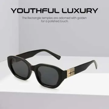 DreamCalf Retro Sunglasses for Women Trendy Rectangle Desinger Sun Glasses Womens 90s Narrow Shades