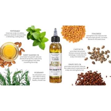 The Mane Attraction Extra Strength Rosemary + Fenugreek Herbal Hair Growth Oil | Infused With Castor Oil for ALL Hair Types