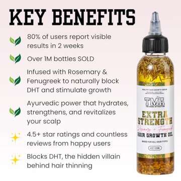 The Mane Attraction Extra Strength Rosemary + Fenugreek Herbal Hair Growth Oil | Infused With Castor Oil for ALL Hair Types