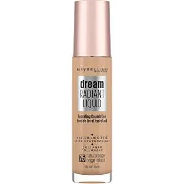 Maybelline Dream Radiant Liquid Medium Coverage Hydrating Makeup, Lightweight Liquid Foundation, Nat...