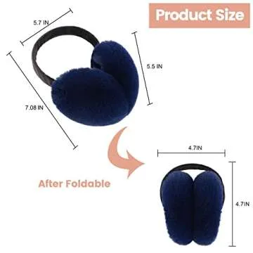 Simplicity Men Women Plush Ear Muffs Winter for Outdoor Snowboarding Earmuffs for Women Ear Muffs for Winter Men Blue Earmuffs,Solid_Navy