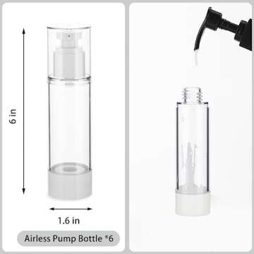 IFDGCTK 2.7OZ Clear Airless Pump Bottles for Travel & Cosmetics (6 Pack)