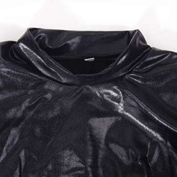 GUXMO Womens Bodycon Long Sleeve Dresses Glitter Sexy Ruched Mini Dress with Shoulder Pads Party Club Night Outfit Black