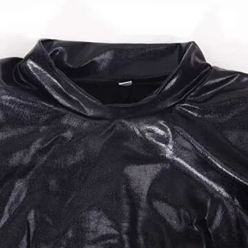 GUXMO Womens Bodycon Long Sleeve Dresses Glitter Sexy Ruched Mini Dress with Shoulder Pads Party Club Night Outfit Black