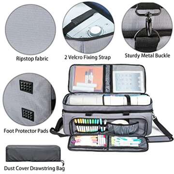 AMOIGEE Carrying Case for Cricut Maker & Explore Series with Double-Layer Design