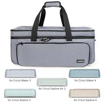 AMOIGEE Cricut Carrying Case with Double-Layer Storage.