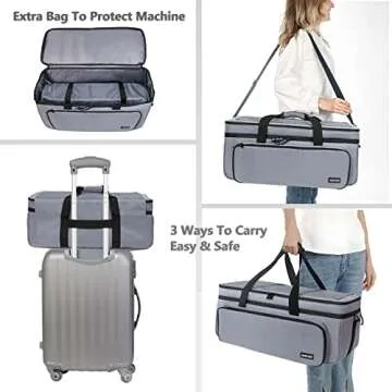 AMOIGEE Cricut Carrying Case with Double-Layer Storage.