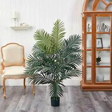 Nearly Natural 5FT Tall Paradise Palm for Indoor Decor