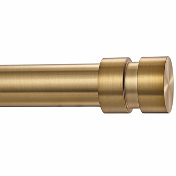 BRIOFOX Gold Curtain Rods-1 inch Modern Window Curtain Rod for Windows 72 to 144 inch, With Decorati...