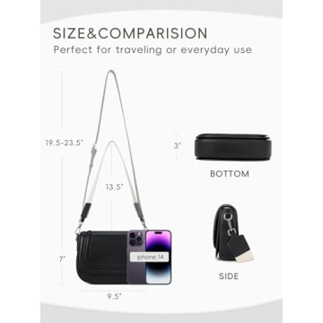 CLUCI Small Purses for Women Trendy, Vegan leather Shoulder Bag Crossbody Bags for Women With 2 Shoulder Straps