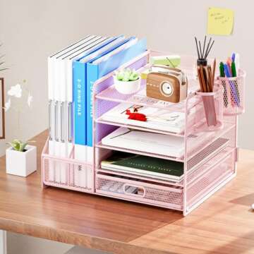 Marbrasse Stylish Desk Organizer with File Holder
