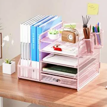 Marbrasse Stylish Desk Organizer with File Holder