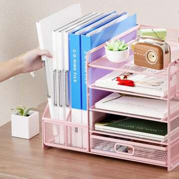 Marbrasse Stylish Desk Organizer with File Holder