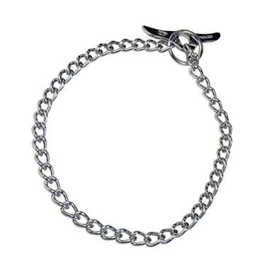 Herm Sprenger Chrome Plated Steel Dog Training Chain Collar with Toggle-Closure Slip Chain for Small Medium Large Dogs Chain Collar Made in Germany