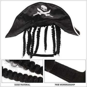 Amosfun Pet Pirate Hat Dog Cat Captain Cap Halloween Pirate Cosplay Costume Halloween Party Hat Dress Up Costume Accessories