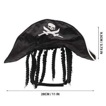 Amosfun Pet Pirate Hat Dog Cat Captain Cap Halloween Pirate Cosplay Costume Halloween Party Hat Dress Up Costume Accessories