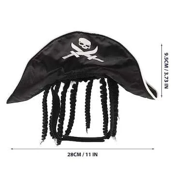 Amosfun Pet Pirate Hat Dog Cat Captain Cap Halloween Pirate Cosplay Costume Halloween Party Hat Dress Up Costume Accessories