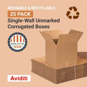 Aviditi 14 x 14 x 14 Corrugated Cardboard Boxes, Medium 14"L x 14"W x 14"H, Pack of 25 | Shipping, Packaging, Moving, Storage Box for Home or Business, Strong Wholesale Bulk Boxes