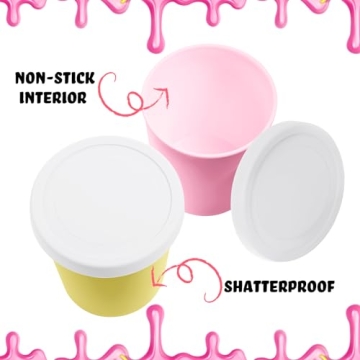 Nuenen Ice Cream Containers 1Qt - Colorful & Reusable