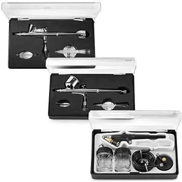 PointZero Dual Action Airbrush Kit with 3 Airbrushes