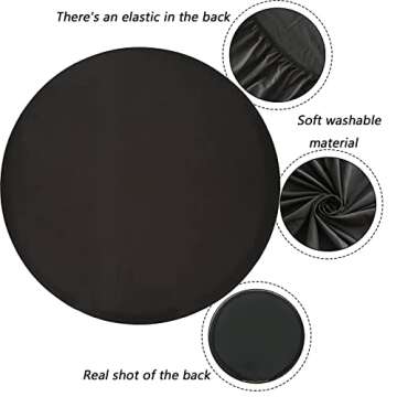 7.2ft Black Round Backdrop Cover for Events