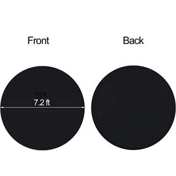 7.2ft Black Round Backdrop Cover for Events