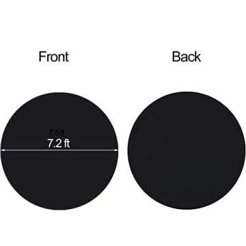 7.2ft Black Round Backdrop Cover for Events