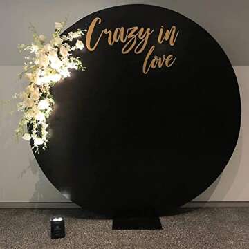 7.2ft Black Round Backdrop Cover for Events
