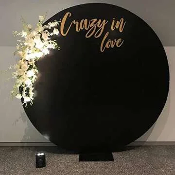 7.2ft Black Round Backdrop Cover for Events