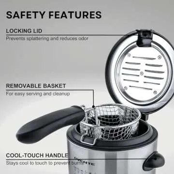OVENTE Electric Deep Fryer 0.9L Capacity for Easy Cooking