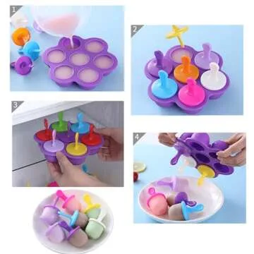 Silicone Popsicle Molds Mini 7-Cavity for Fun Treats