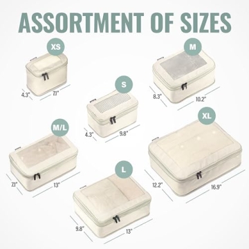 Aerotrunk 6-Pack Compression Packing Cubes for Travel