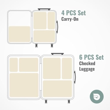 Aerotrunk 6-Pack Compression Packing Cubes for Travel