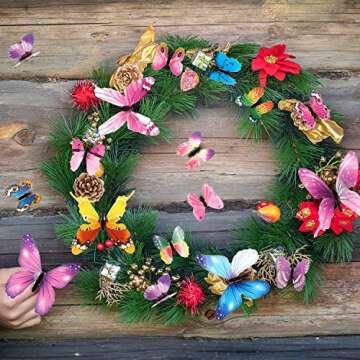 96 Pieces Glow in The Dark Luminous 3D Butterfly Wall Decals Decor Removable Butterfly Stickers DIY Art Crafts Decor for Kids Bedroom Home Garden Decorations Christmas (Pink, Purple, Mixed)