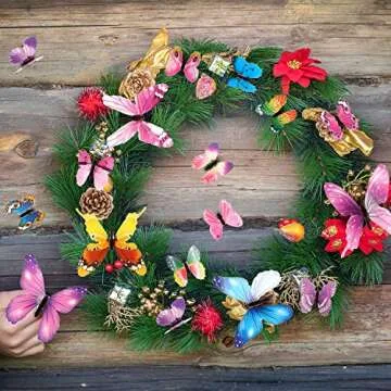 96 Pieces Glow in The Dark Luminous 3D Butterfly Wall Decals Decor Removable Butterfly Stickers DIY Art Crafts Decor for Kids Bedroom Home Garden Decorations Christmas (Pink, Purple, Mixed)