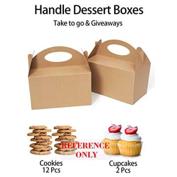 Happyhiram 25 CT Party Treat Boxes - Eco-Friendly Gable Boxes for Events