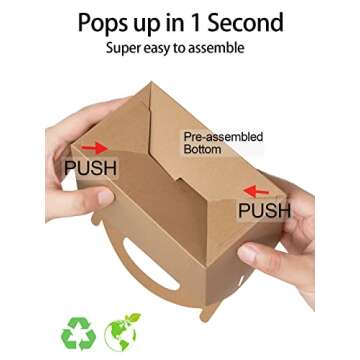 Happyhiram Party Treat Boxes - 25 CT Kraft Brown Gift Boxes