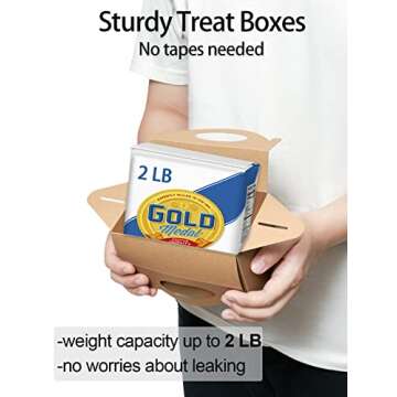 Happyhiram Party Treat Boxes - 25 CT Kraft Brown Gift Boxes