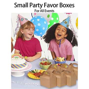 Happyhiram Party Treat Boxes - 25 CT Kraft Brown Gift Boxes