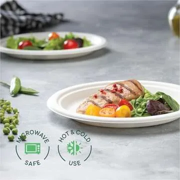 Stack Man Heavy-Duty Compostable Plates - Eco-Friendly 125-Pack