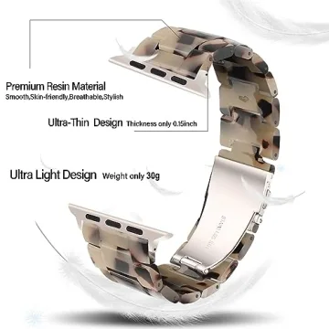 HOPO Apple Watch Band - Elegant Resin Strap for All Sizes