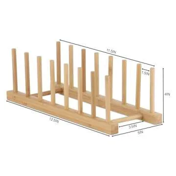 Bamboo Cutting Board Organizer - 7 Extra Wide Slots - Pot Lid Organizer For Cabinet, Pot Lid Holder,...